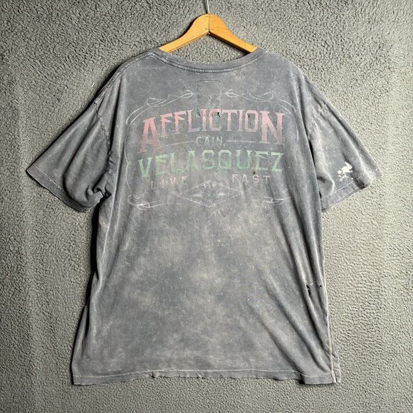 Affliction MMA UFC Cain Velasquez Distressed Mexico 2XL UFC 188 Walkout T-Shirt - Picture 7 of 16